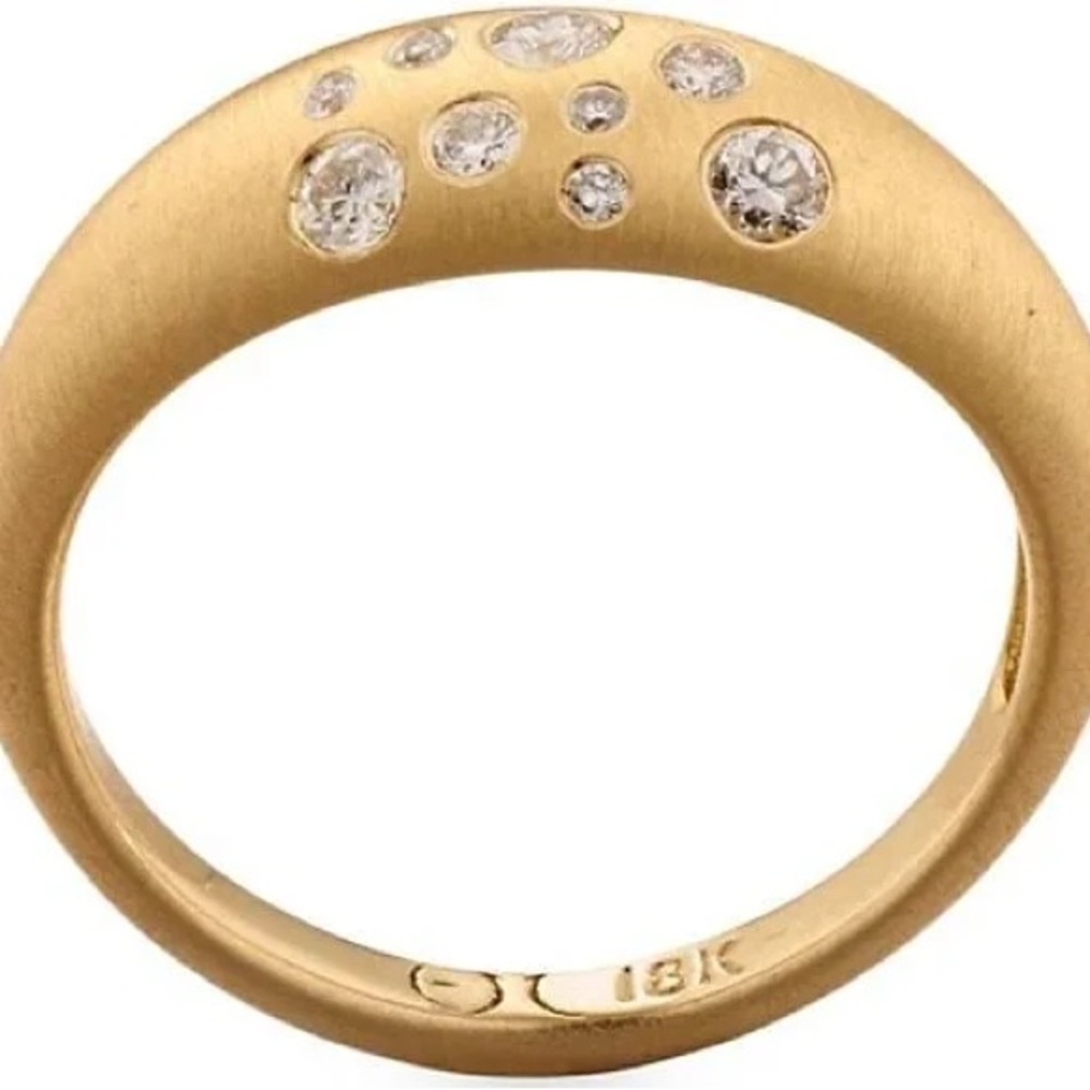 Elizabeth Moore. REDUCED! Buy Now! 18K Satin Finish Pinkie. Diamond Scattered. - Picture 4 of 7